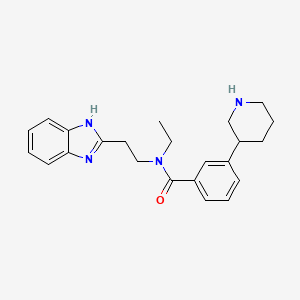 molecular formula C23H28N4O B5516246 N-[2-(1H-benzimidazol-2-yl)ethyl]-N-ethyl-3-piperidin-3-ylbenzamide 