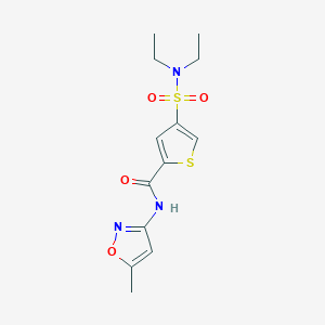 molecular formula C13H17N3O4S2 B5516309 4-[(diethylamino)sulfonyl]-N-(5-methyl-3-isoxazolyl)-2-thiophenecarboxamide 