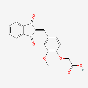 molecular formula C19H14O6 B5516364 2-{4-[(1,3-DIOXO-2,3-DIHYDRO-1H-INDEN-2-YLIDENE)METHYL]-2-METHOXYPHENOXY}ACETIC ACID 