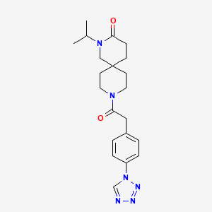 molecular formula C21H28N6O2 B5516369 2-isopropyl-9-{[4-(1H-tetrazol-1-yl)phenyl]acetyl}-2,9-diazaspiro[5.5]undecan-3-one 
