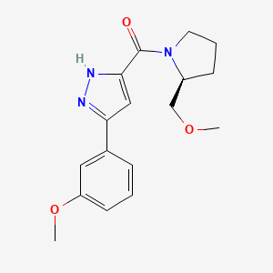 molecular formula C17H21N3O3 B5516385 5-{[(2S)-2-(methoxymethyl)-1-pyrrolidinyl]carbonyl}-3-(3-methoxyphenyl)-1H-pyrazole 