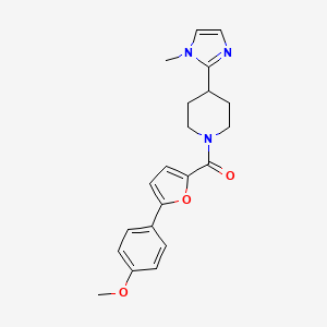 molecular formula C21H23N3O3 B5516392 1-[5-(4-methoxyphenyl)-2-furoyl]-4-(1-methyl-1H-imidazol-2-yl)piperidine 