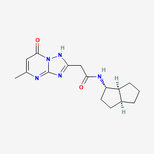 molecular formula C16H21N5O2 B5516396 N-[(1S,3aS,6aS)-1,2,3,3a,4,5,6,6a-octahydropentalen-1-yl]-2-(5-methyl-7-oxo-1H-[1,2,4]triazolo[1,5-a]pyrimidin-2-yl)acetamide 
