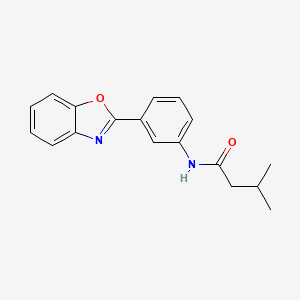 molecular formula C18H18N2O2 B5516401 N-[3-(1,3-benzoxazol-2-yl)phenyl]-3-methylbutanamide 