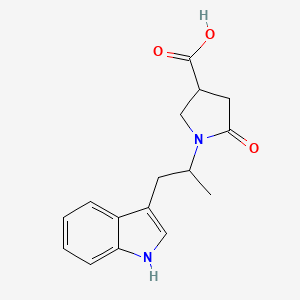 molecular formula C16H18N2O3 B5516419 1-[1-(1H-indol-3-yl)propan-2-yl]-5-oxopyrrolidine-3-carboxylic acid 