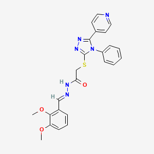 molecular formula C24H22N6O3S B5516423 N-[(E)-(2,3-dimethoxyphenyl)methylideneamino]-2-[(4-phenyl-5-pyridin-4-yl-1,2,4-triazol-3-yl)sulfanyl]acetamide 