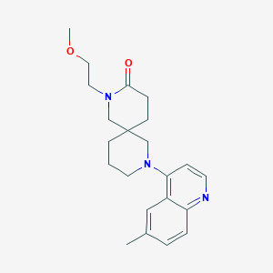 molecular formula C22H29N3O2 B5516442 2-(2-methoxyethyl)-8-(6-methyl-4-quinolinyl)-2,8-diazaspiro[5.5]undecan-3-one 