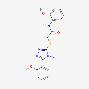 molecular formula C18H18N4O3S B5516455 N-(2-hydroxyphenyl)-2-{[5-(2-methoxyphenyl)-4-methyl-4H-1,2,4-triazol-3-yl]sulfanyl}acetamide 