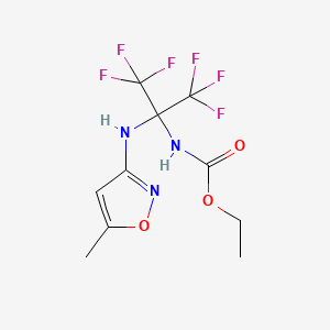 molecular formula C10H11F6N3O3 B5516537 ETHYL N-{1,1,1,3,3,3-HEXAFLUORO-2-[(5-METHYL-1,2-OXAZOL-3-YL)AMINO]PROPAN-2-YL}CARBAMATE 