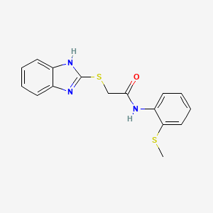 molecular formula C16H15N3OS2 B5516548 2-(1H-1,3-BENZODIAZOL-2-YLSULFANYL)-N-[2-(METHYLSULFANYL)PHENYL]ACETAMIDE 
