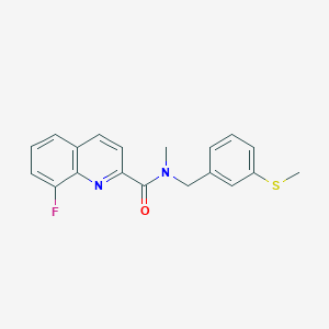 molecular formula C19H17FN2OS B5516552 8-fluoro-N-methyl-N-[3-(methylthio)benzyl]-2-quinolinecarboxamide 