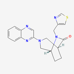 molecular formula C19H19N5OS B5516568 (1S*,5R*)-3-(2-quinoxalinyl)-6-(1,3-thiazol-4-ylmethyl)-3,6-diazabicyclo[3.2.2]nonan-7-one 