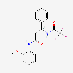 molecular formula C18H17F3N2O3 B5516598 N-(2-methoxyphenyl)-3-phenyl-3-[(2,2,2-trifluoroacetyl)amino]propanamide 