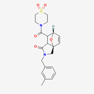 molecular formula C21H24N2O5S B5516604 (3aR*,6S*)-7-[(1,1-dioxidothiomorpholin-4-yl)carbonyl]-2-(3-methylbenzyl)-2,3,7,7a-tetrahydro-3a,6-epoxyisoindol-1(6H)-one 