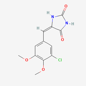 molecular formula C12H11ClN2O4 B5516608 (5E)-5-[(3-chloro-4,5-dimethoxyphenyl)methylidene]imidazolidine-2,4-dione 