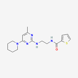 molecular formula C17H23N5OS B5516619 N-(2-{[4-methyl-6-(1-piperidinyl)-2-pyrimidinyl]amino}ethyl)-2-thiophenecarboxamide 