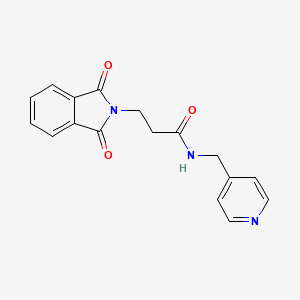 molecular formula C17H15N3O3 B5516642 3-(1,3-dioxoisoindol-2-yl)-N-(pyridin-4-ylmethyl)propanamide 
