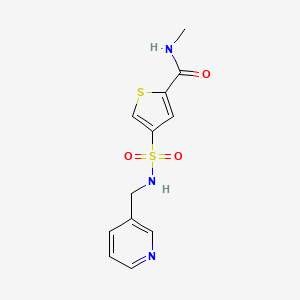 molecular formula C12H13N3O3S2 B5516685 N-methyl-4-{[(3-pyridinylmethyl)amino]sulfonyl}-2-thiophenecarboxamide 