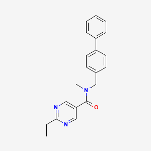 molecular formula C21H21N3O B5516694 N-(4-biphenylylmethyl)-2-ethyl-N-methyl-5-pyrimidinecarboxamide 