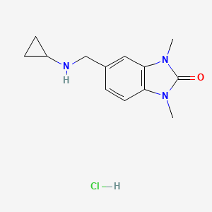molecular formula C13H18ClN3O B5516768 5-[(Cyclopropylamino)methyl]-1,3-dimethylbenzimidazol-2-one;hydrochloride 