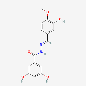 molecular formula C15H14N2O5 B5516776 3,5-dihydroxy-N'-(3-hydroxy-4-methoxybenzylidene)benzohydrazide 