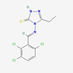 molecular formula C11H9Cl3N4S B5516796 3-ethyl-4-[(E)-(2,3,6-trichlorophenyl)methylideneamino]-1H-1,2,4-triazole-5-thione 