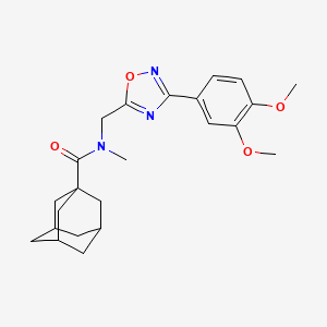molecular formula C23H29N3O4 B5516800 N-{[3-(3,4-dimethoxyphenyl)-1,2,4-oxadiazol-5-yl]methyl}-N-methyl-1-adamantanecarboxamide 