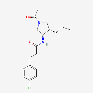 molecular formula C18H25ClN2O2 B5516808 N-[(3R,4S)-1-acetyl-4-propylpyrrolidin-3-yl]-3-(4-chlorophenyl)propanamide 