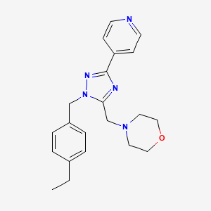 molecular formula C21H25N5O B5516813 4-{[1-(4-ethylbenzyl)-3-pyridin-4-yl-1H-1,2,4-triazol-5-yl]methyl}morpholine 