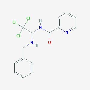 molecular formula C15H14Cl3N3O B5516861 N-[1-(benzylamino)-2,2,2-trichloroethyl]-2-pyridinecarboxamide 