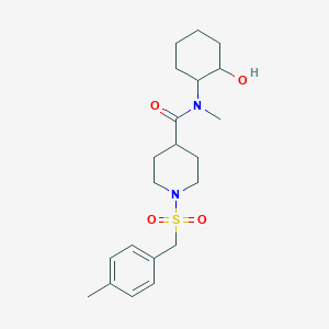 molecular formula C21H32N2O4S B5516890 N-(2-hydroxycyclohexyl)-N-methyl-1-[(4-methylbenzyl)sulfonyl]-4-piperidinecarboxamide 