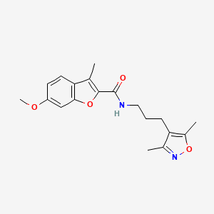 molecular formula C19H22N2O4 B5516923 N-[3-(3,5-dimethyl-4-isoxazolyl)propyl]-6-methoxy-3-methyl-1-benzofuran-2-carboxamide 