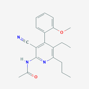 molecular formula C20H23N3O2 B5516946 N-[3-cyano-5-ethyl-4-(2-methoxyphenyl)-6-propylpyridin-2-yl]acetamide 