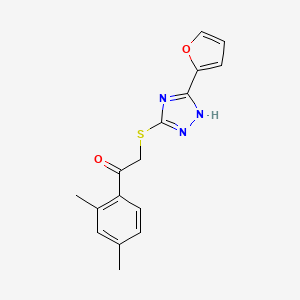 molecular formula C16H15N3O2S B5517004 1-(2,4-dimethylphenyl)-2-{[5-(furan-2-yl)-4H-1,2,4-triazol-3-yl]sulfanyl}ethan-1-one 