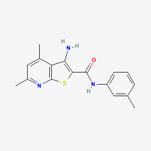 molecular formula C17H17N3OS B5517025 3-Amino-4,6-dimethyl-N-m-tolylthieno[2,3-b]pyridine-2-carboxamide 