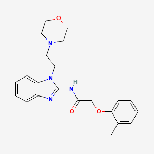 molecular formula C22H26N4O3 B5517041 2-(2-methylphenoxy)-N-[1-(2-morpholin-4-ylethyl)benzimidazol-2-yl]acetamide 