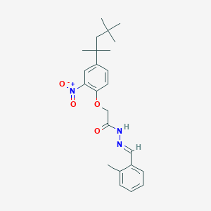molecular formula C24H31N3O4 B5517046 N-[(E)-(2-methylphenyl)methylideneamino]-2-[2-nitro-4-(2,4,4-trimethylpentan-2-yl)phenoxy]acetamide 