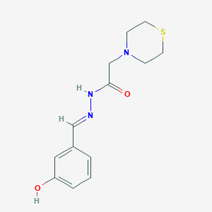 molecular formula C13H17N3O2S B5517053 N-[(E)-(3-hydroxyphenyl)methylideneamino]-2-thiomorpholin-4-ylacetamide 