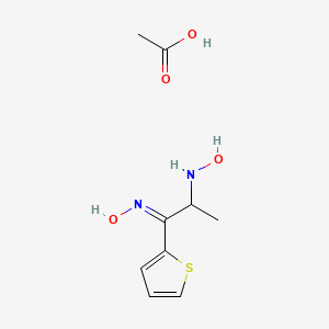molecular formula C9H14N2O4S B5517068 acetic acid;(NZ)-N-[2-(hydroxyamino)-1-thiophen-2-ylpropylidene]hydroxylamine 