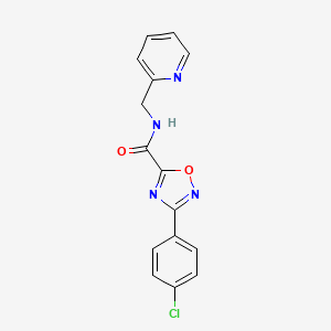 molecular formula C15H11ClN4O2 B5517093 3-(4-chlorophenyl)-N-(pyridin-2-ylmethyl)-1,2,4-oxadiazole-5-carboxamide 