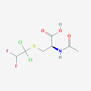 molecular formula C7H9Cl2F2NO3S B055171 L-Cysteine, N-acetyl-S-(1,1-dichloro-2,2-difluoroethyl)- CAS No. 112761-86-1