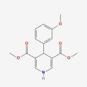 molecular formula C20H17CrN3NaO8S2+ B5517100 sodium;chromium;3-hydroxy-4-[(1-hydroxy-8-sulfamoylnaphthalen-2-yl)diazenyl]naphthalene-1-sulfonic acid;hydrate CAS No. 6370-12-3