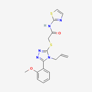 molecular formula C17H17N5O2S2 B5517108 2-{[5-(2-methoxyphenyl)-4-(prop-2-en-1-yl)-4H-1,2,4-triazol-3-yl]sulfanyl}-N-(1,3-thiazol-2-yl)acetamide 