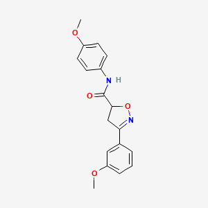 molecular formula C18H18N2O4 B5517306 3-(3-methoxyphenyl)-N-(4-methoxyphenyl)-4,5-dihydro-1,2-oxazole-5-carboxamide 