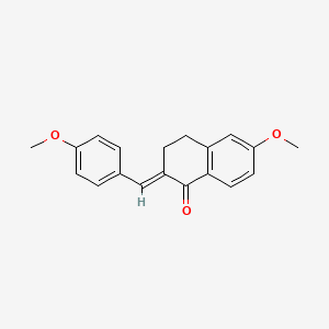 molecular formula C19H18O3 B5517328 (2E)-6-methoxy-2-[(4-methoxyphenyl)methylidene]-3,4-dihydronaphthalen-1-one CAS No. 87384-01-8
