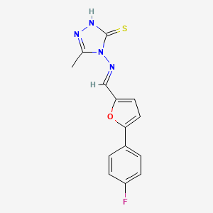 molecular formula C14H11FN4OS B5517344 4-[(E)-[5-(4-fluorophenyl)furan-2-yl]methylideneamino]-3-methyl-1H-1,2,4-triazole-5-thione 