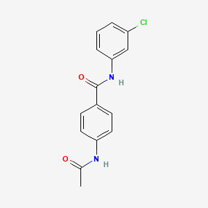 molecular formula C15H13ClN2O2 B5517387 N-(3-CHLOROPHENYL)-4-ACETAMIDOBENZAMIDE 
