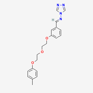 molecular formula C20H22N4O3 B5517416 N-[(E)-(3-{2-[2-(4-methylphenoxy)ethoxy]ethoxy}phenyl)methylidene]-4H-1,2,4-triazol-4-amine 