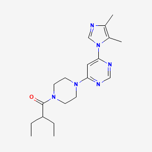 molecular formula C19H28N6O B5517425 4-(4,5-dimethyl-1H-imidazol-1-yl)-6-[4-(2-ethylbutanoyl)-1-piperazinyl]pyrimidine 
