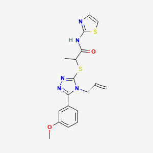 molecular formula C18H19N5O2S2 B5517477 2-{[5-(3-methoxyphenyl)-4-(prop-2-en-1-yl)-4H-1,2,4-triazol-3-yl]sulfanyl}-N-(1,3-thiazol-2-yl)propanamide 